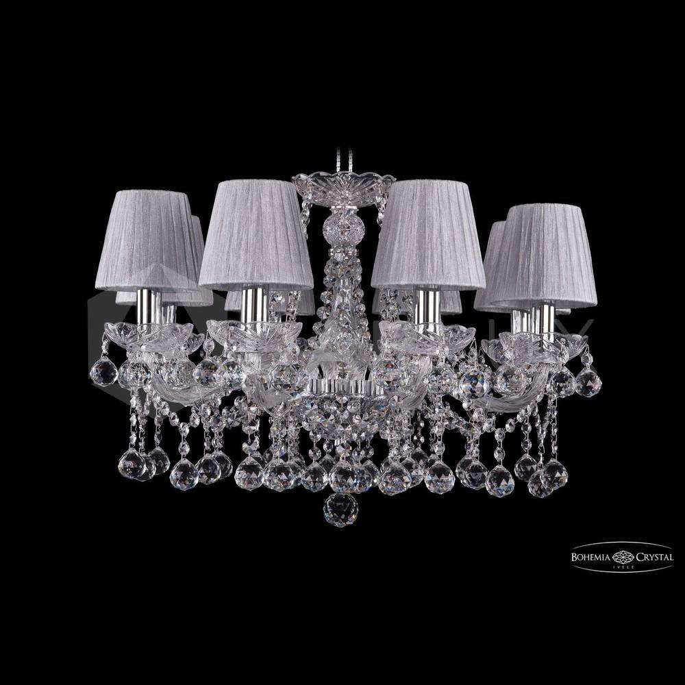 Люстра хрустальная с абажурами 1413/8/200 Ni Balls SH6 Bohemia Ivele Crystal