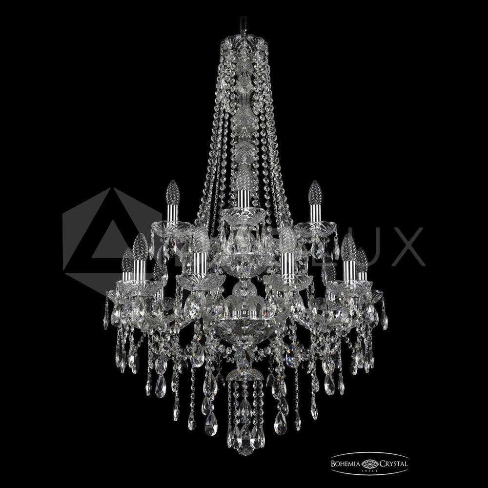 Люстра хрустальная 1415/10+5/220/h-102/2d Ni Bohemia Ivele Crystal
