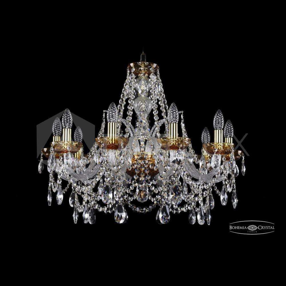 Люстра хрустальная 2411/10/240 G Amber/1B Bohemia Ivele Crystal