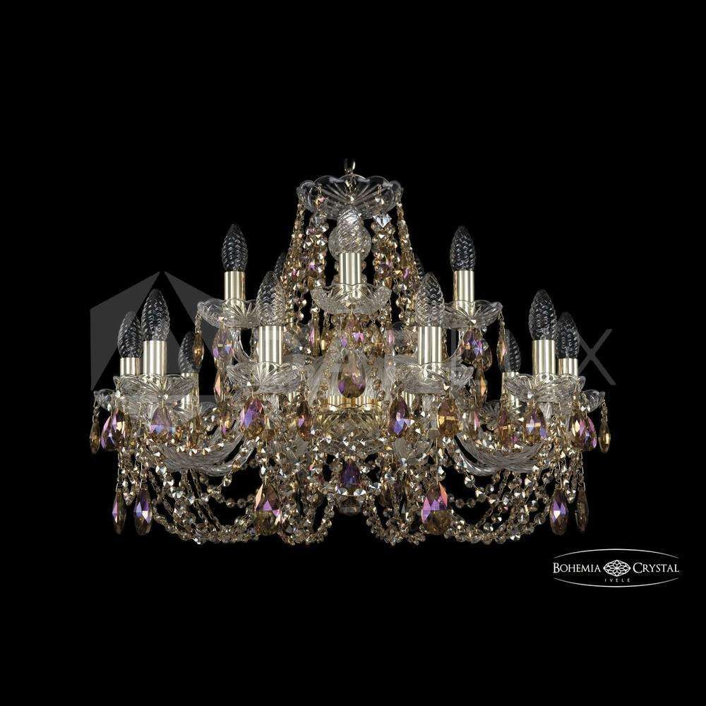 Люстра хрустальная 1406/10+5/240 G R777 Bohemia Ivele Crystal