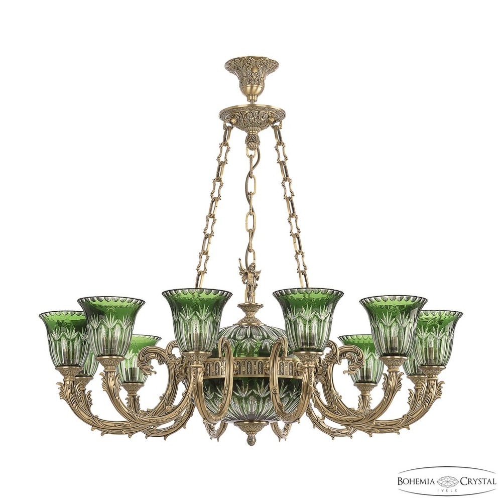 Люстра бронзовая 71009P/12/250 FP P2 U Clear-Green/H-1I FA5M Bohemia Ivele Crystal