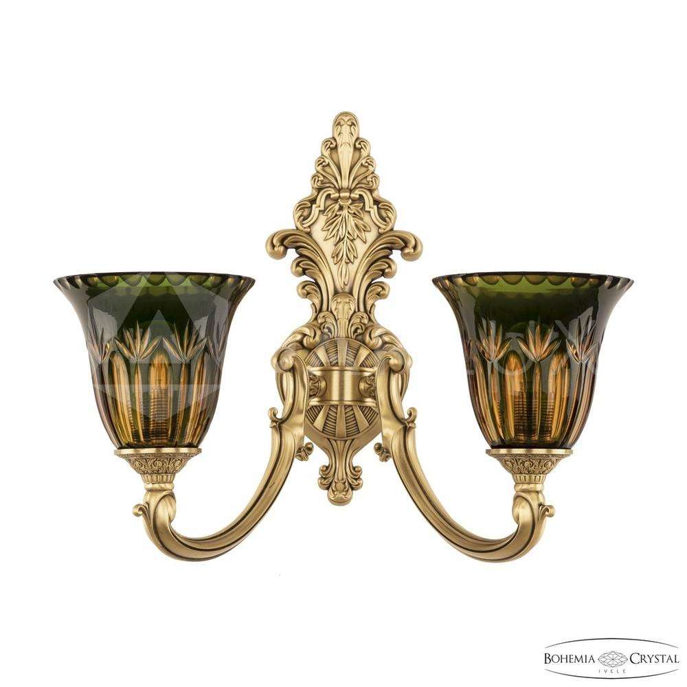 Бра бронзовые 7209B15/2/175 FP P2 U Amber-Green/H-1i Bohemia Ivele Crystal