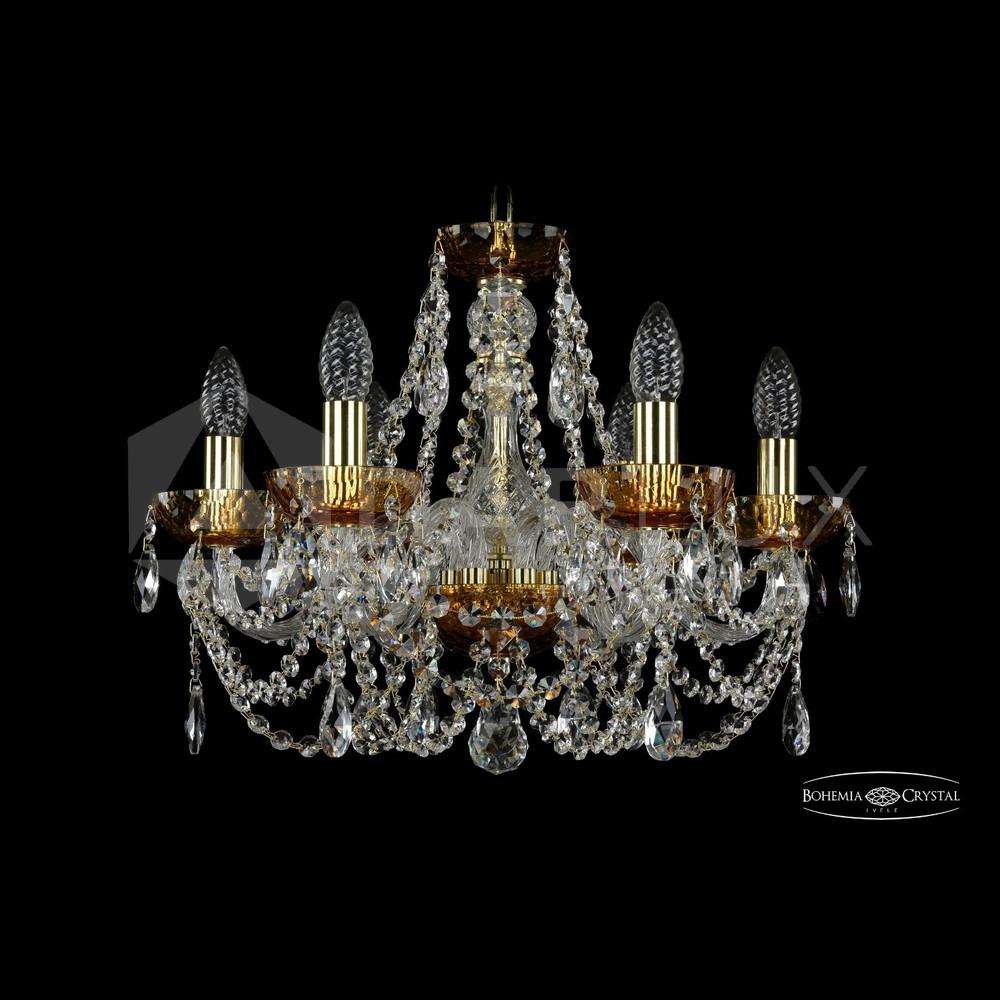 Люстра хрустальная 2406/6/160 G Amber/1C Bohemia Ivele Crystal