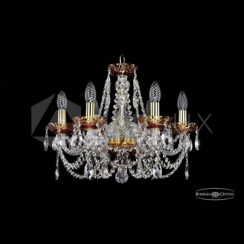 Люстра хрустальная 2406/6/160 G Amber/1A Bohemia Ivele Crystal