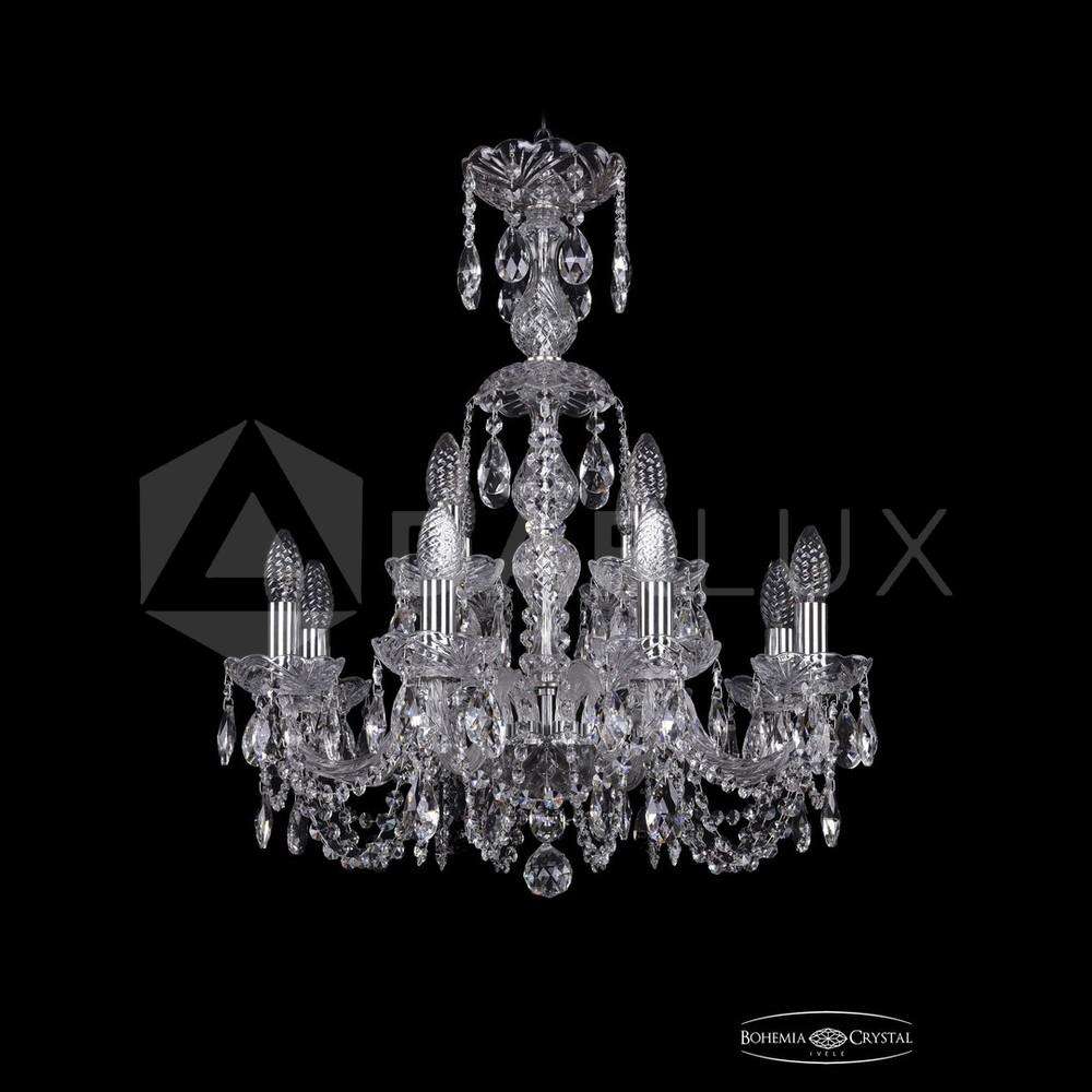 Люстра хрустальная 1402/8+4/195/XL-64 Ni Bohemia Ivele Crystal
