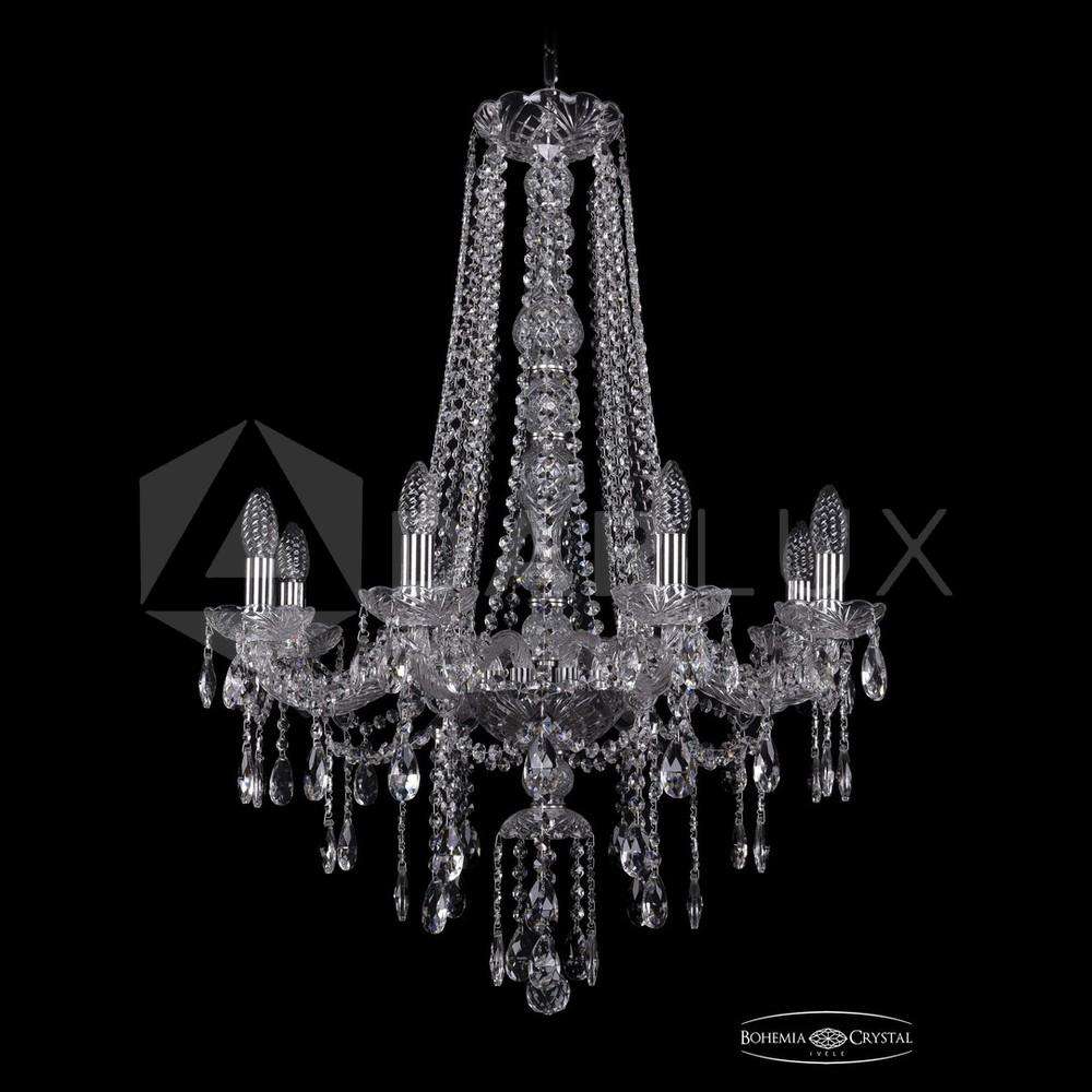 Люстра хрустальная 1415/8/220/h-85 Ni Bohemia Ivele Crystal
