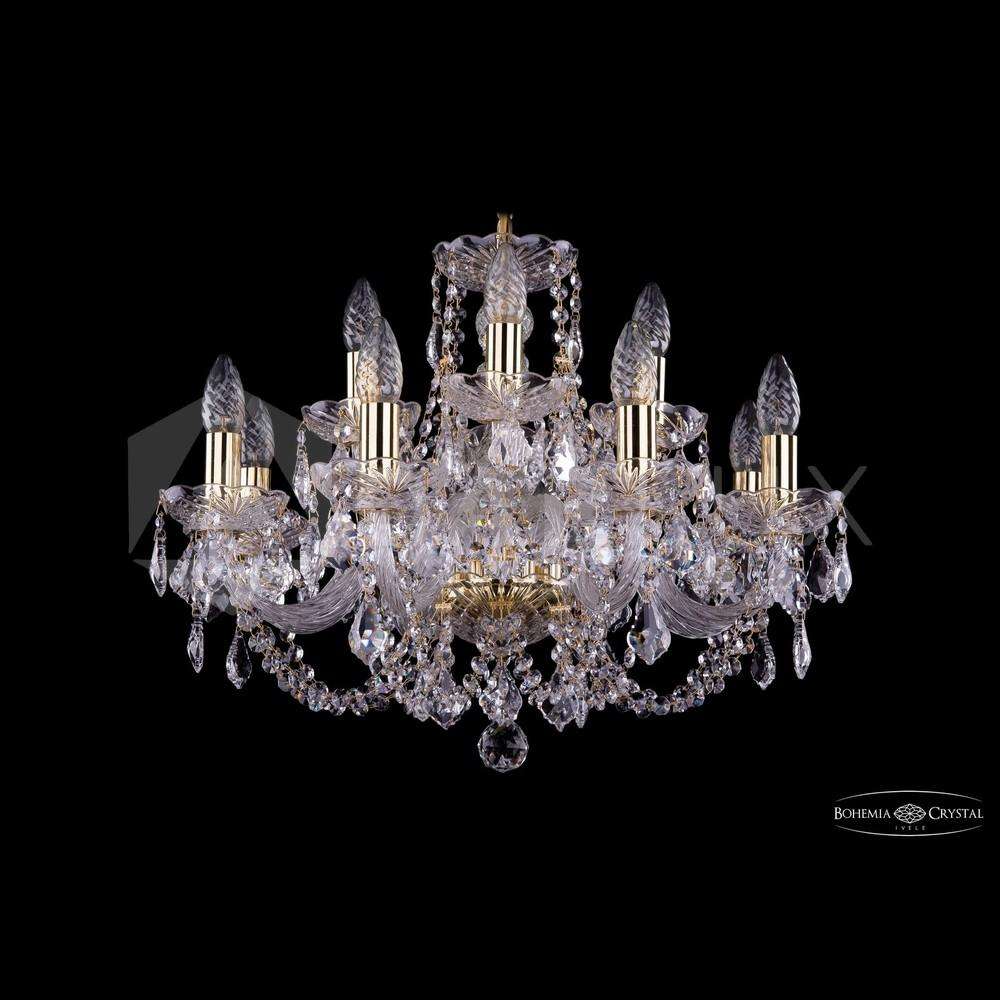 Люстра хрустальная 1406/8+4/195 G Leafs Bohemia Ivele Crystal