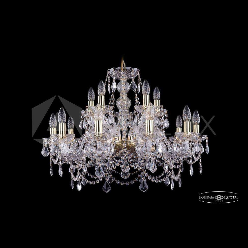 Люстра хрустальная 1411/10+5/240 G Leafs Bohemia Ivele Crystal
