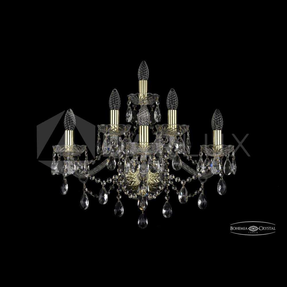 Бра хрустальные 1415B/3+2+1/220 G Bohemia Ivele Crystal