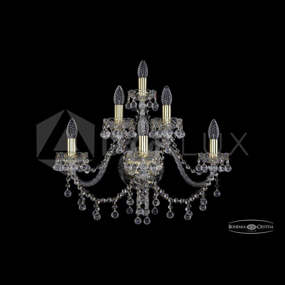 Бра хрустальные 1409B/3+2+1/240 G Bohemia Ivele Crystal
