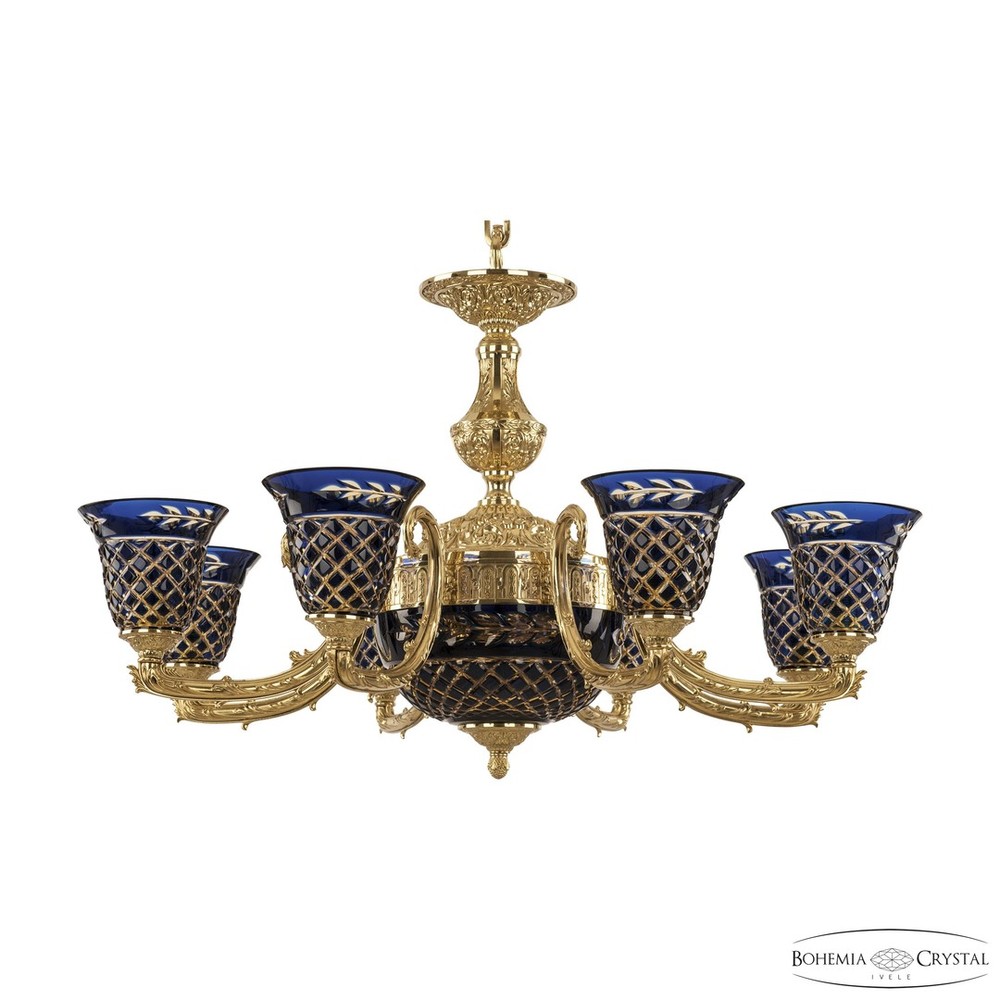 Люстра бронзовая 71212P/8/210 G P2 U Amber-Blue/H-1J Bohemia Ivele Crystal