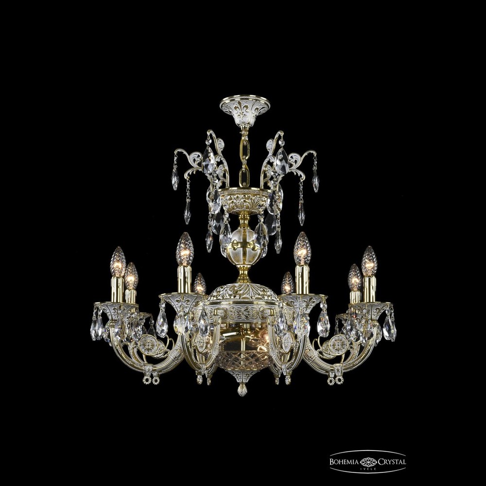 Люстра бронзовая 8722/8/KR175SP/250IT GW Clear/1B Bohemia Ivele Crystal