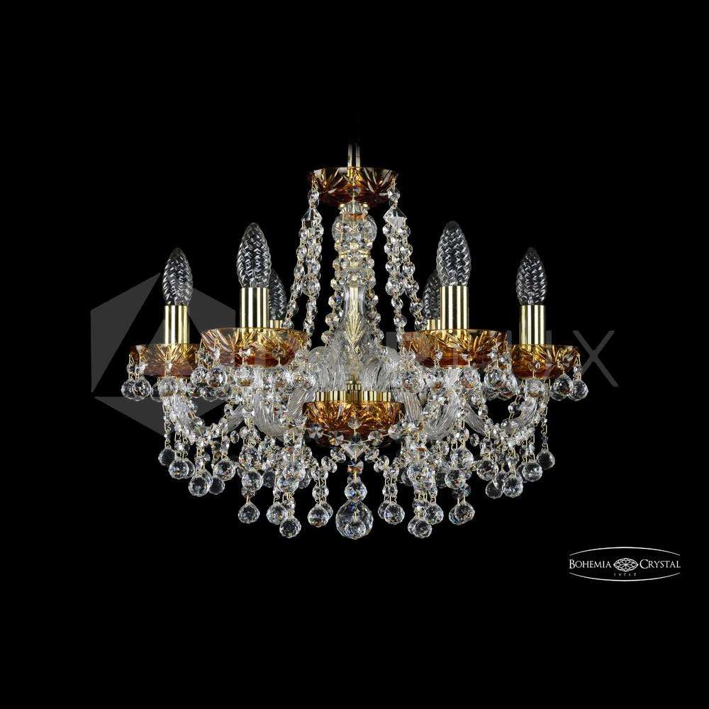Люстра хрустальная 2409/6/160 G Amber/1A Bohemia Ivele Crystal