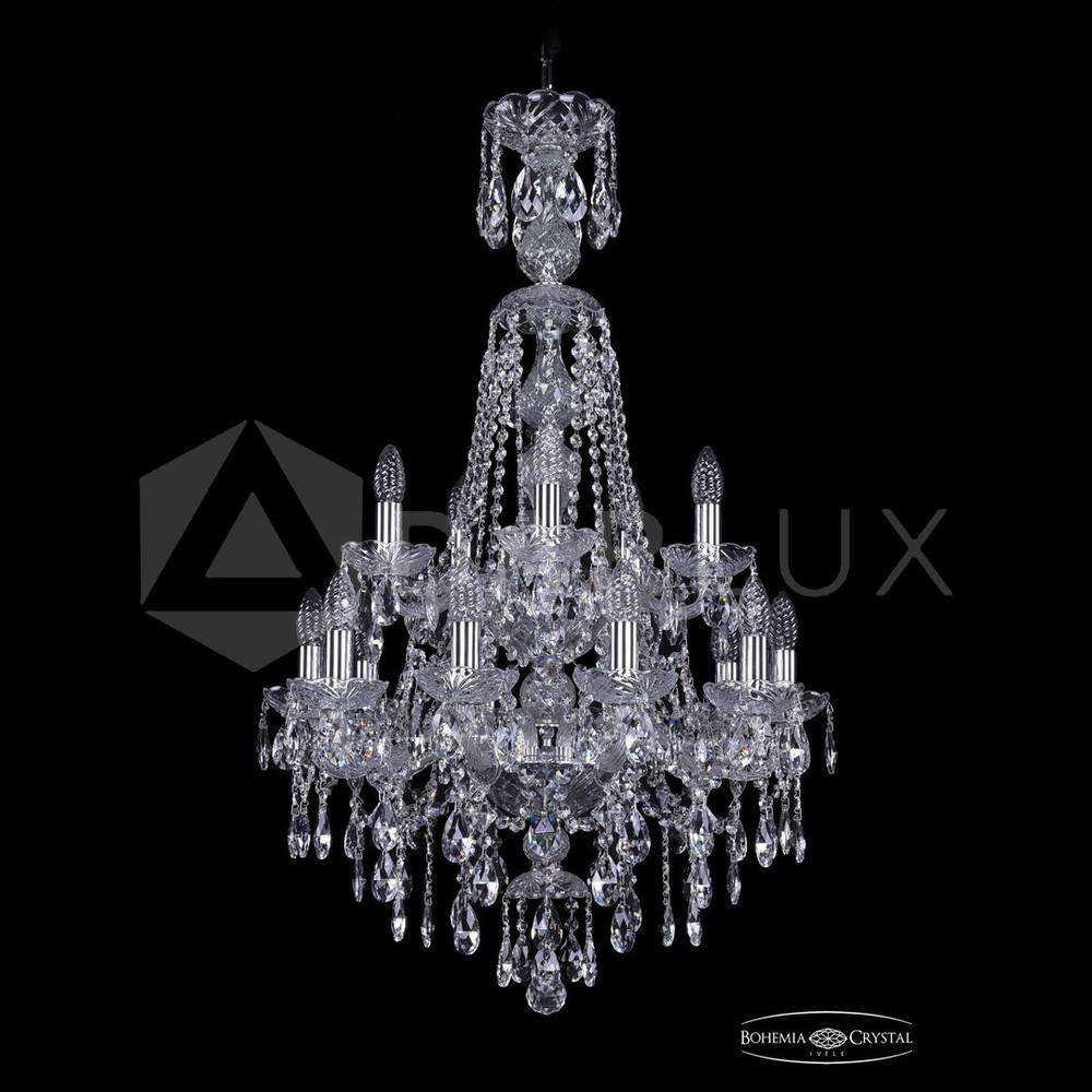 Люстра хрустальная 1415/10+5/200v/XL-97/2d Ni Bohemia Ivele Crystal