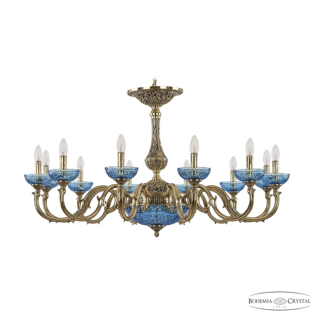 Люстра бронзовая 72101P/12/360 GB P Aquamarine/M-1G Bohemia Ivele Crystal