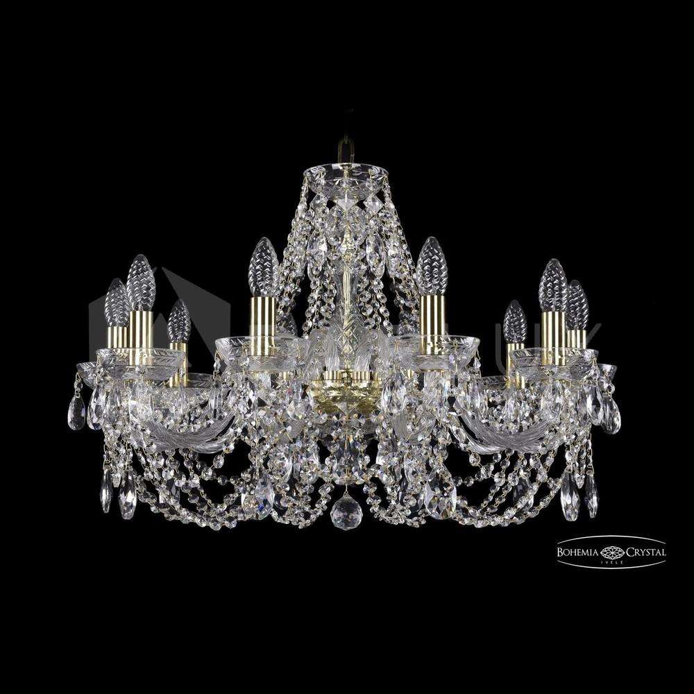 Люстра хрустальная 2406/10/240 G Clear/1B Bohemia Ivele Crystal