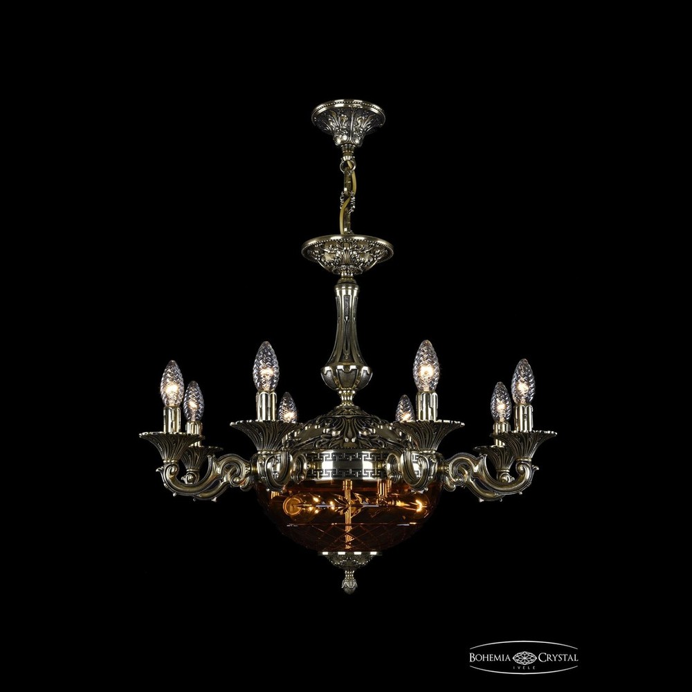 Люстра бронзовая 1759/8/125/30 GB Amber/1B Bohemia Ivele Crystal