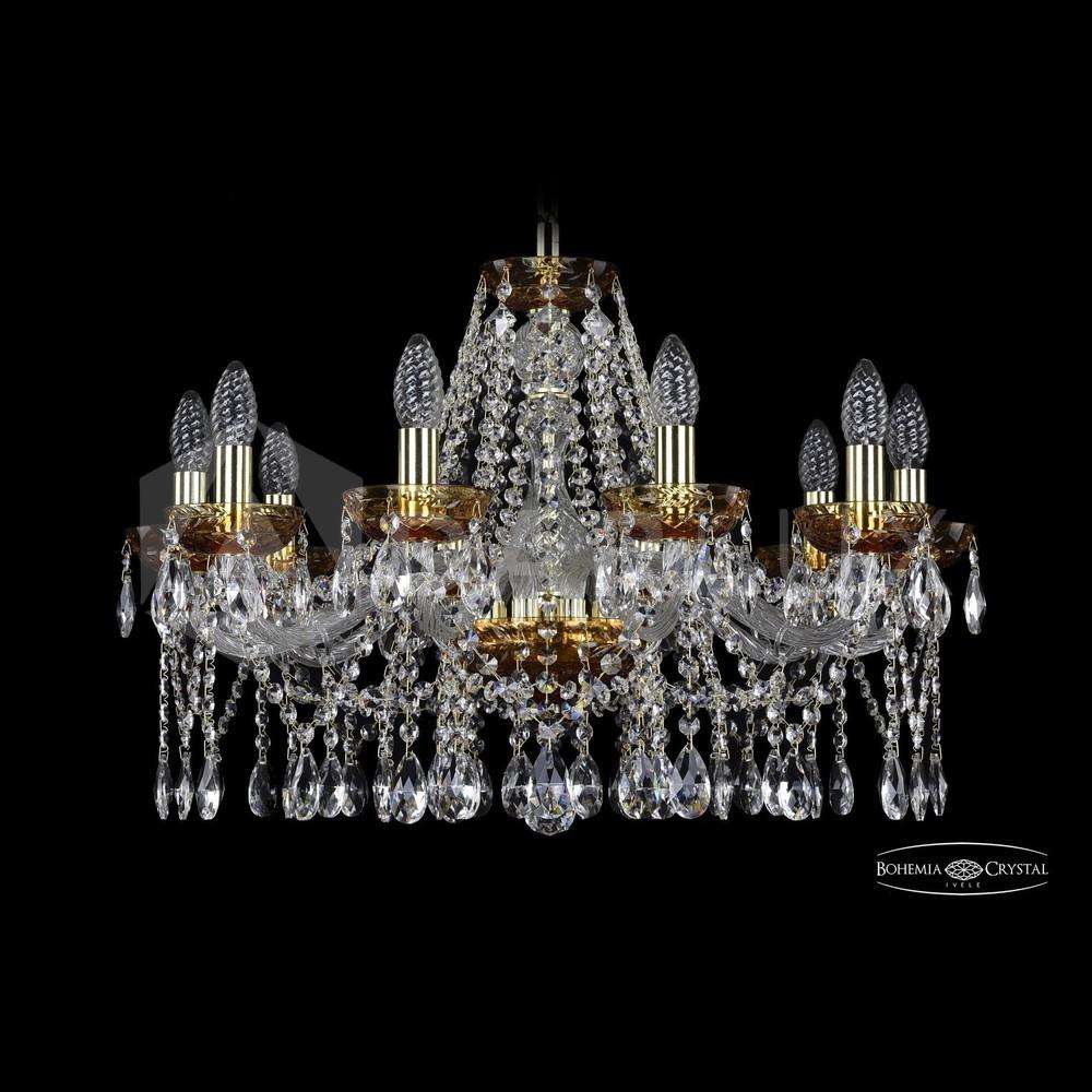 Люстра хрустальная 2413/10/220 G Amber/1B Bohemia Ivele Crystal