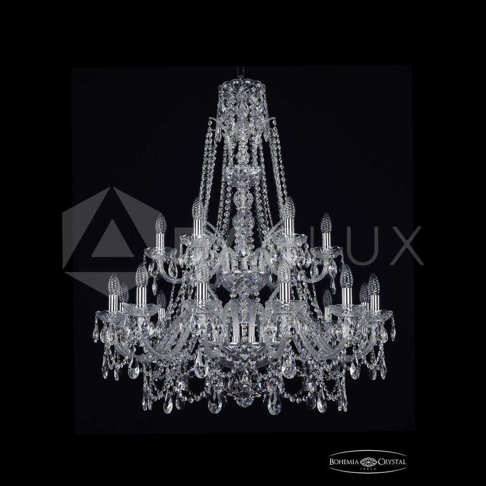 Люстра хрустальная 1411/12+6/300/XL-99/2d Ni Bohemia Ivele Crystal