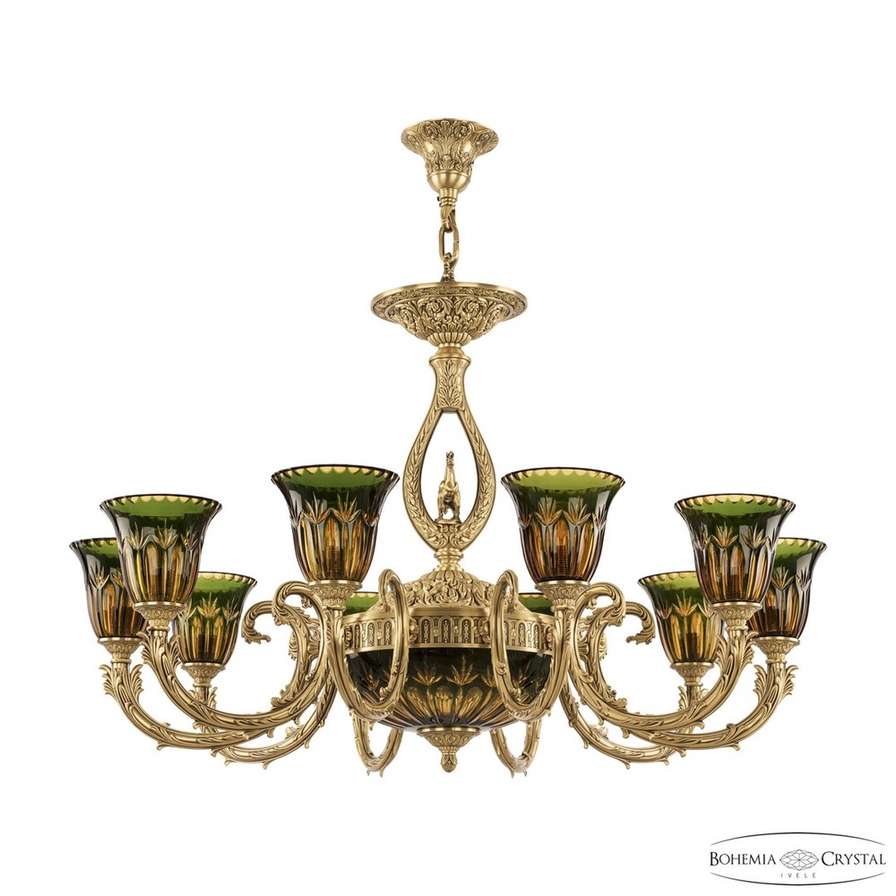 Люстра бронзовая 71409P/8/250 FP P2 U Amber-Green/H-1I FH3M Bohemia Ivele Crystal