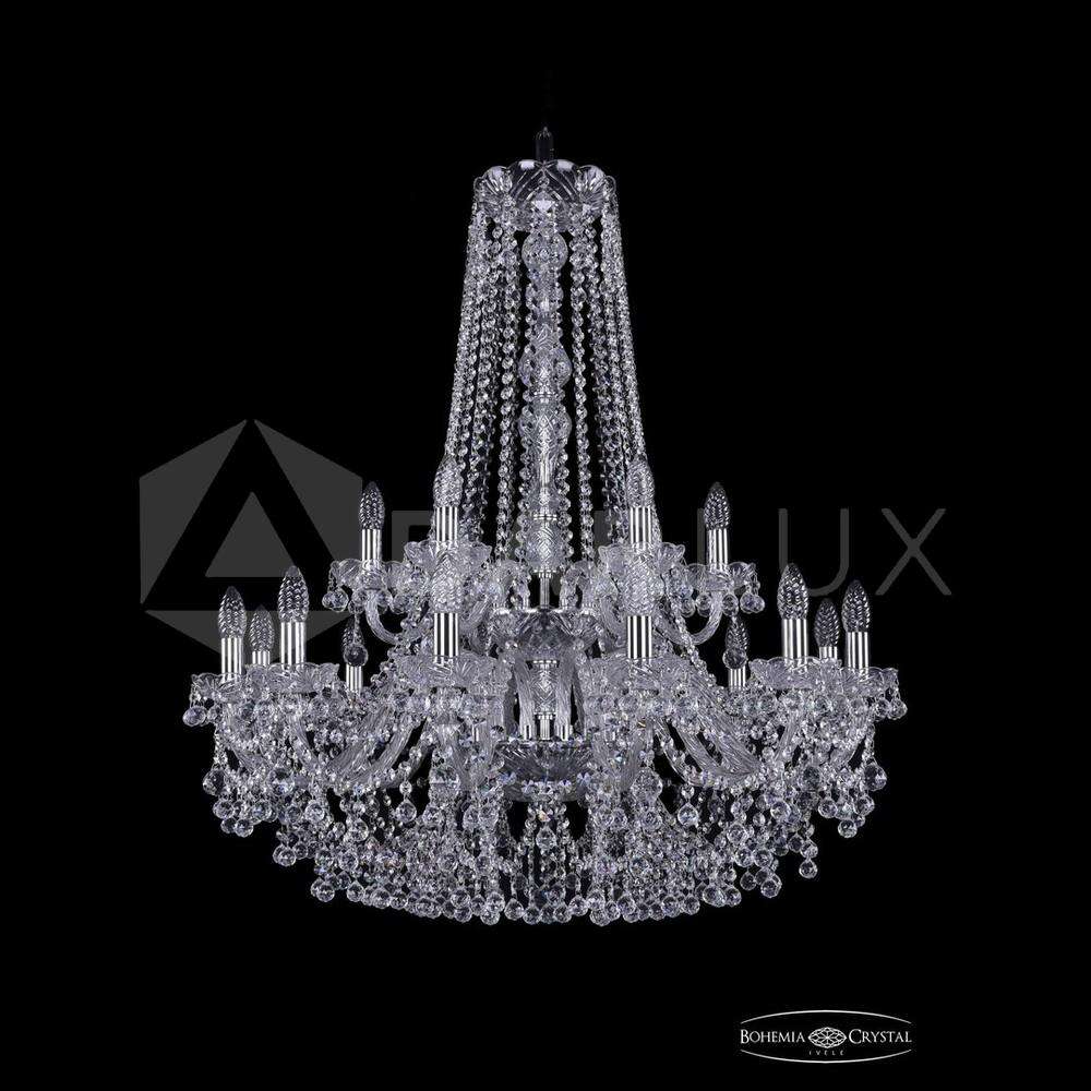 Люстра хрустальная 1409/12+6/300/h-94/2d Ni Bohemia Ivele Crystal