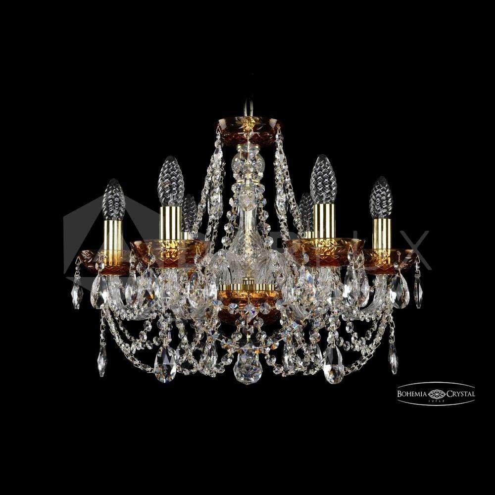 Люстра хрустальная 2406/6/160 G Amber/1B Bohemia Ivele Crystal