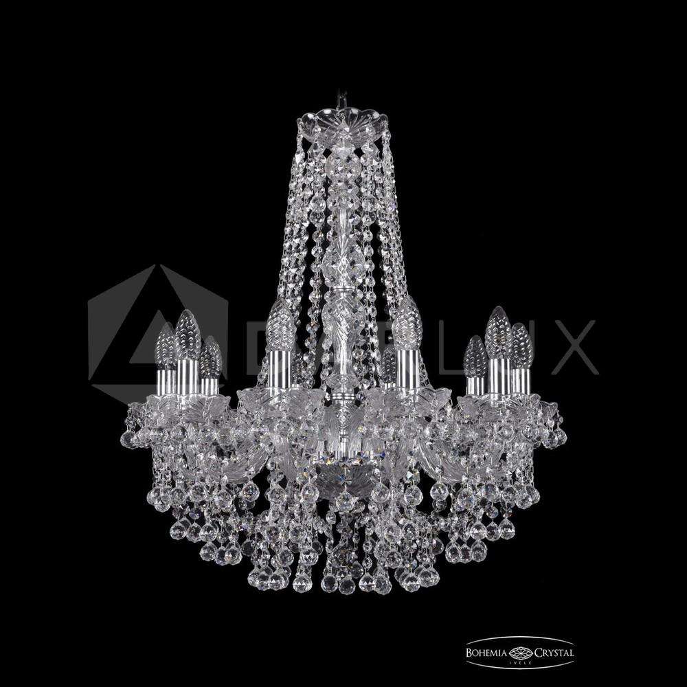 Люстра хрустальная 1409/10/195/h-63 Ni Bohemia Ivele Crystal