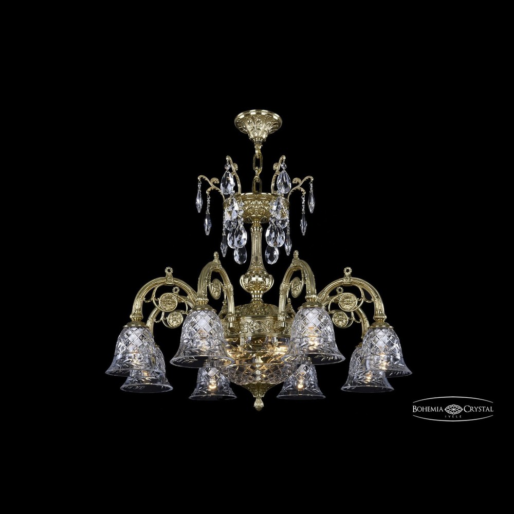Люстра бронзовая 8714/8/KR175SP/250IT G Clear/1B Bohemia Ivele Crystal