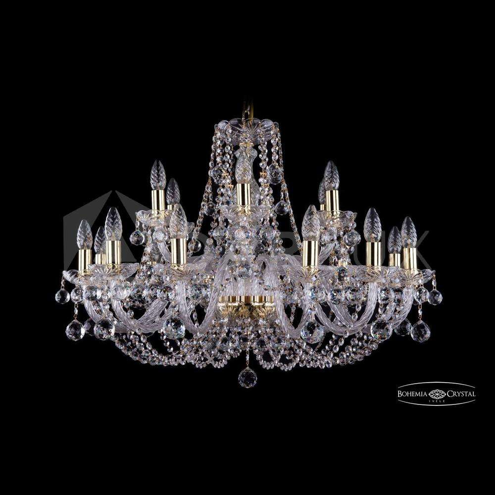 Люстра хрустальная 1406/12+6/300 G Balls Bohemia Ivele Crystal