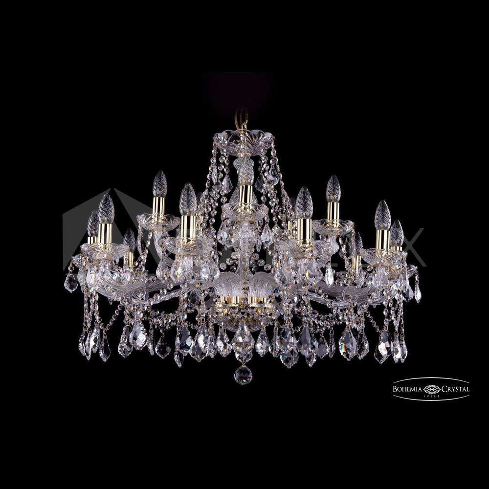 Люстра хрустальная 1413/10+5/300 G Leafs Bohemia Ivele Crystal