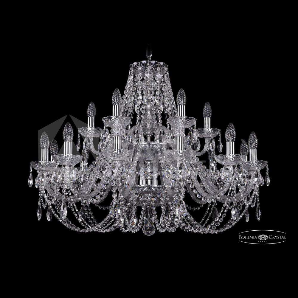 Люстра хрустальная 1406/12+6/300/2d Ni Bohemia Ivele Crystal