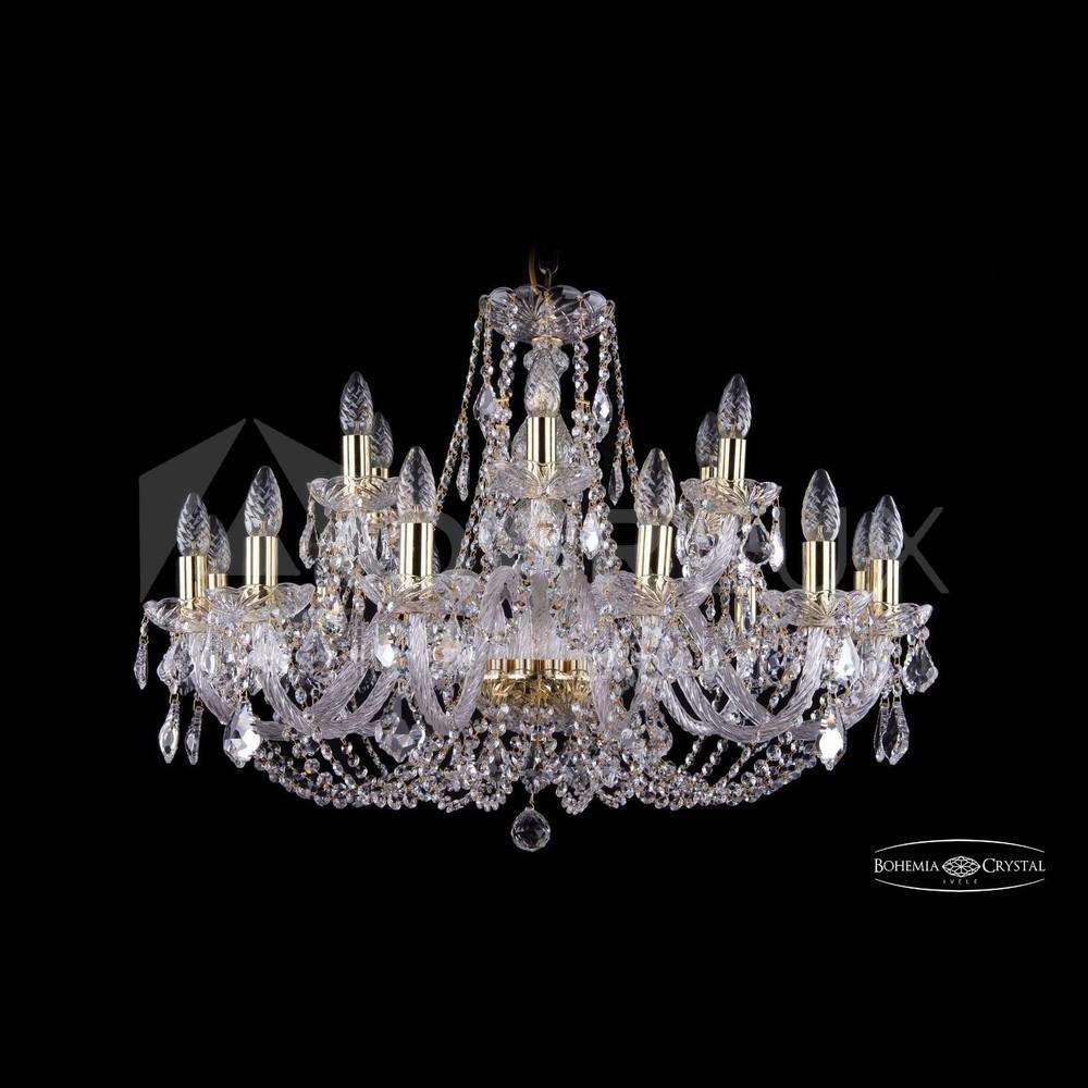 Люстра хрустальная 1406/12+6/300 G Leafs Bohemia Ivele Crystal