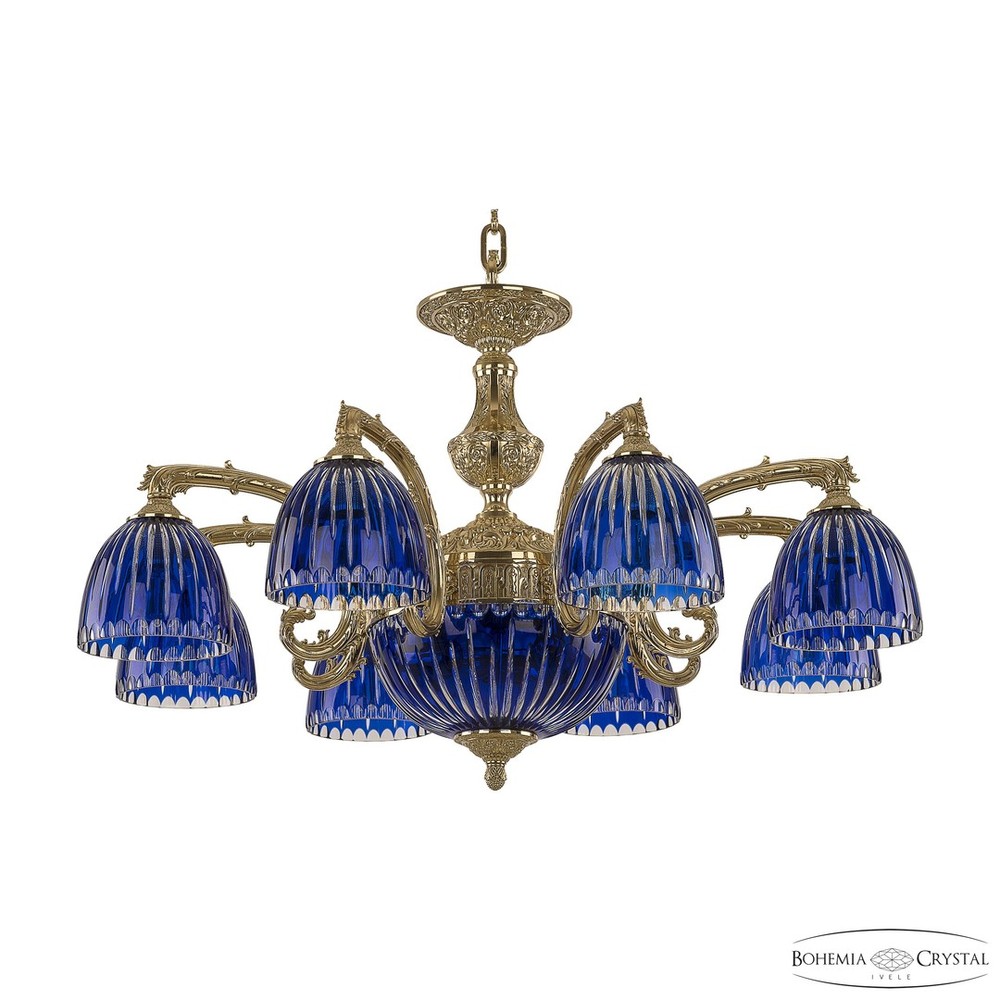 Люстра бронзовая 71212P/8/210 G P1 U Clear-Blue/H-1K Bohemia Ivele Crystal