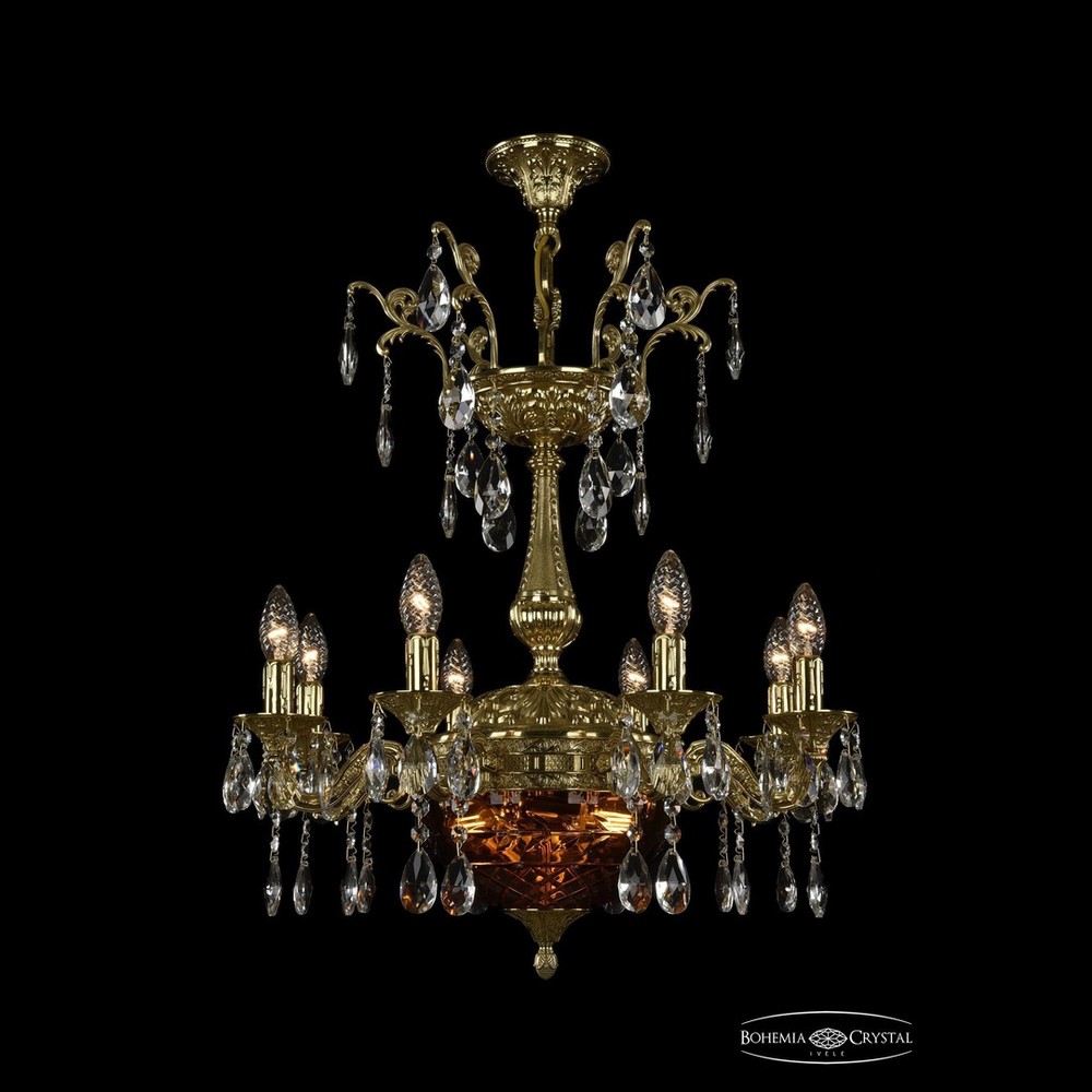 Люстра бронзовая 8719/8/CK125SP/250SP G Amber/1B Bohemia Ivele Crystal