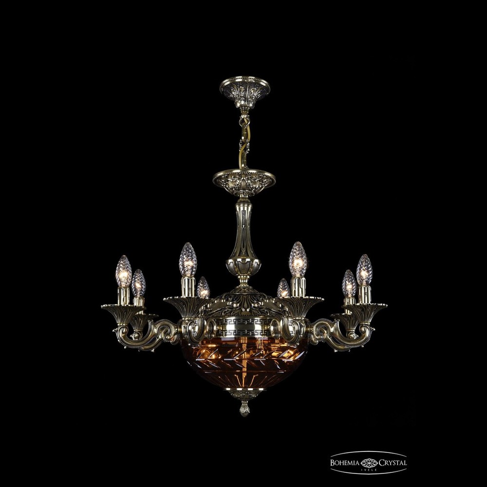 Люстра бронзовая 1759/8/125/30 GB Amber/1D Bohemia Ivele Crystal