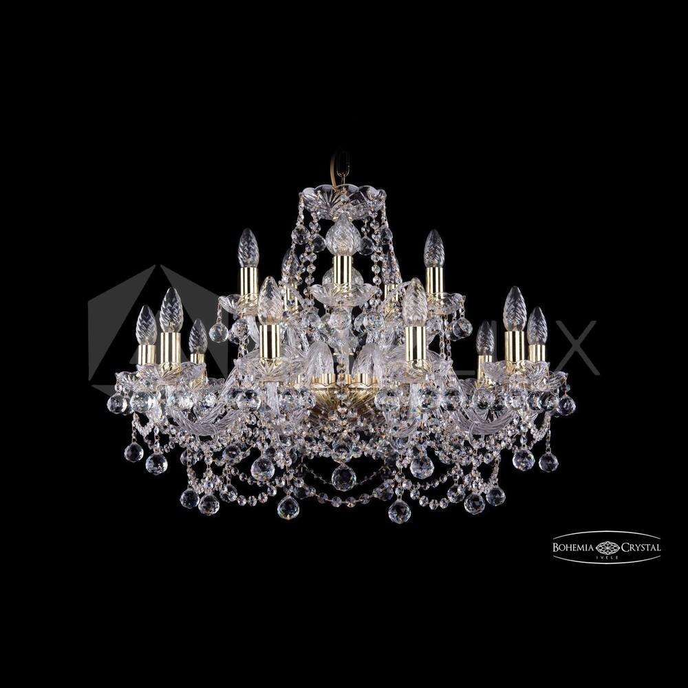 Люстра хрустальная 1411/10+5/240 G Balls Bohemia Ivele Crystal