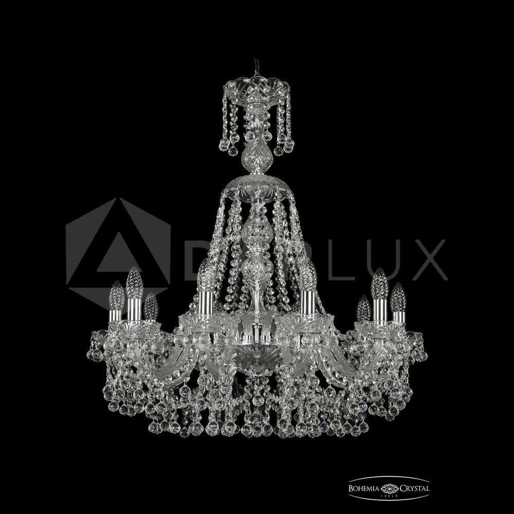 Люстра хрустальная 1409/10/240/XL-75 Ni Bohemia Ivele Crystal