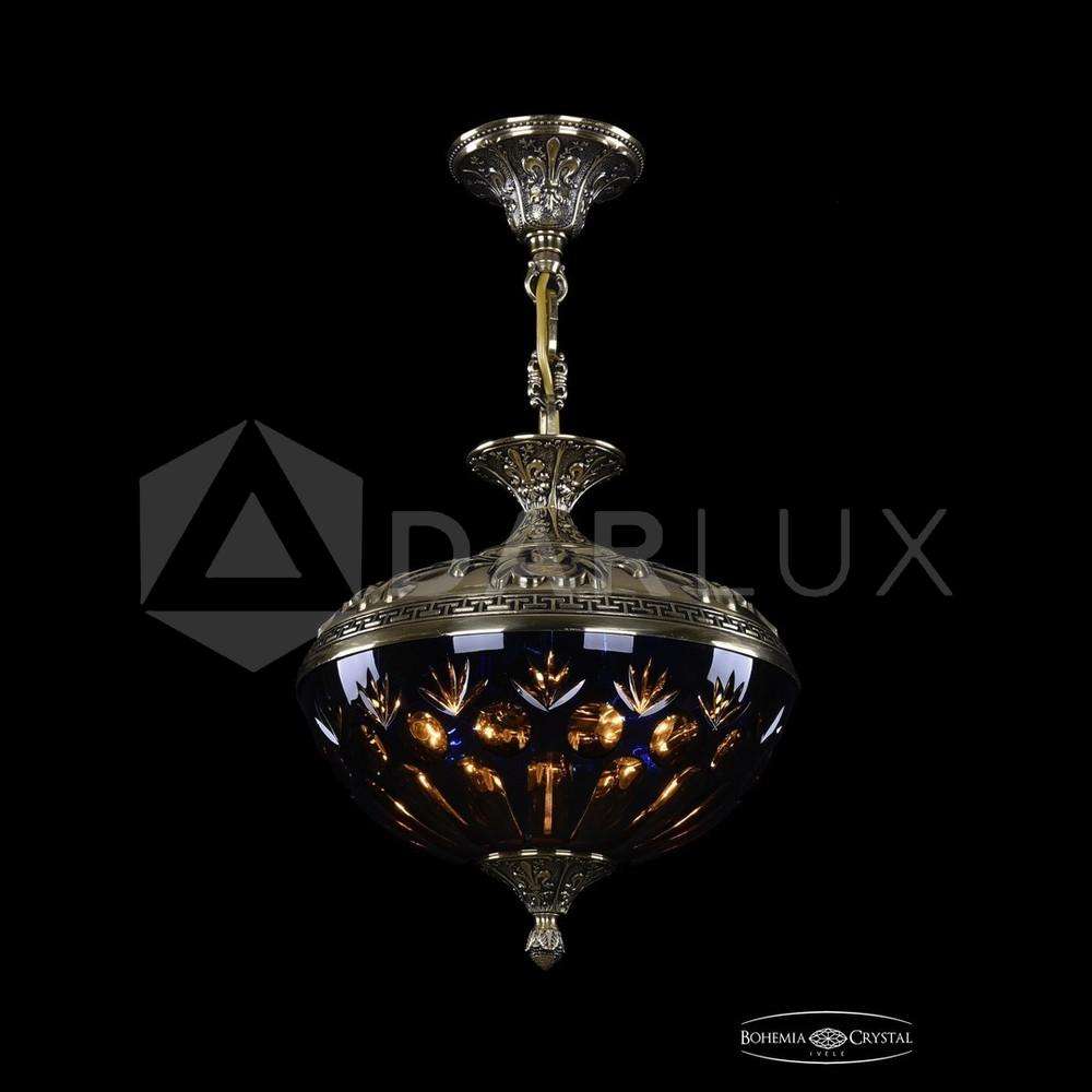 Люстра бронзовая 1773/30 GB Amber/Blue/1E Bohemia Ivele Crystal