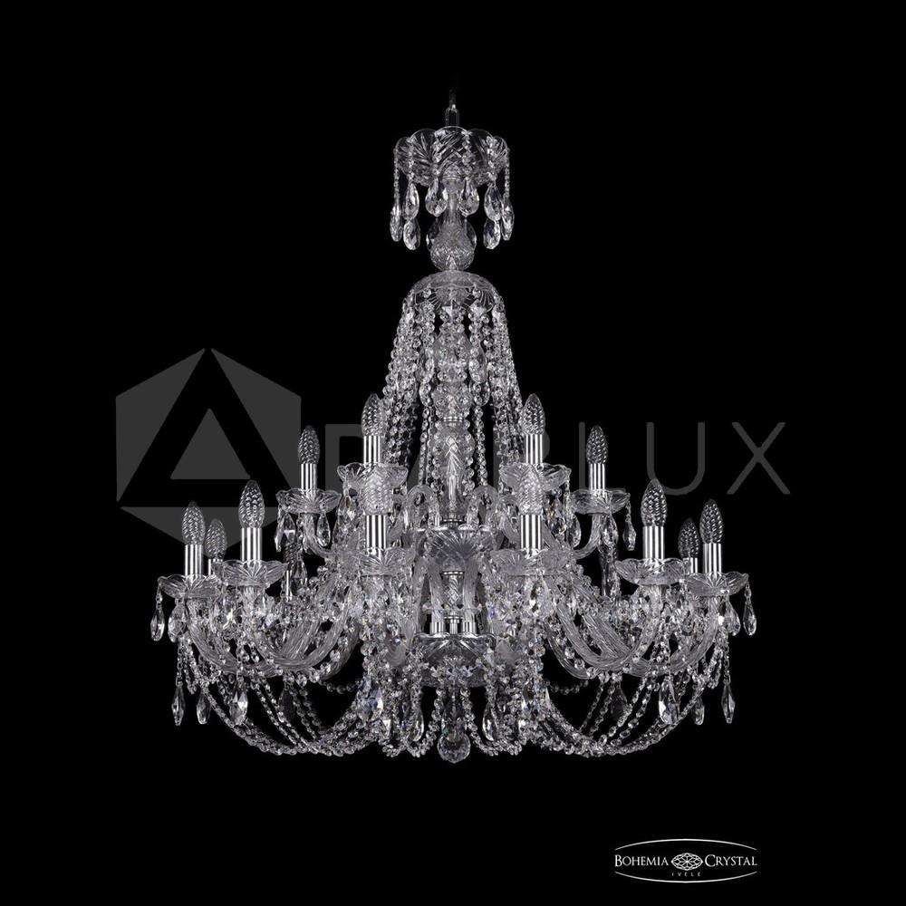 Люстра хрустальная 1406/12+6/300/XL-95/2d Ni Bohemia Ivele Crystal