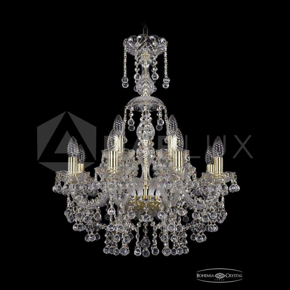 Люстра хрустальная 1409/8+4/195/XL-68 G Bohemia Ivele Crystal