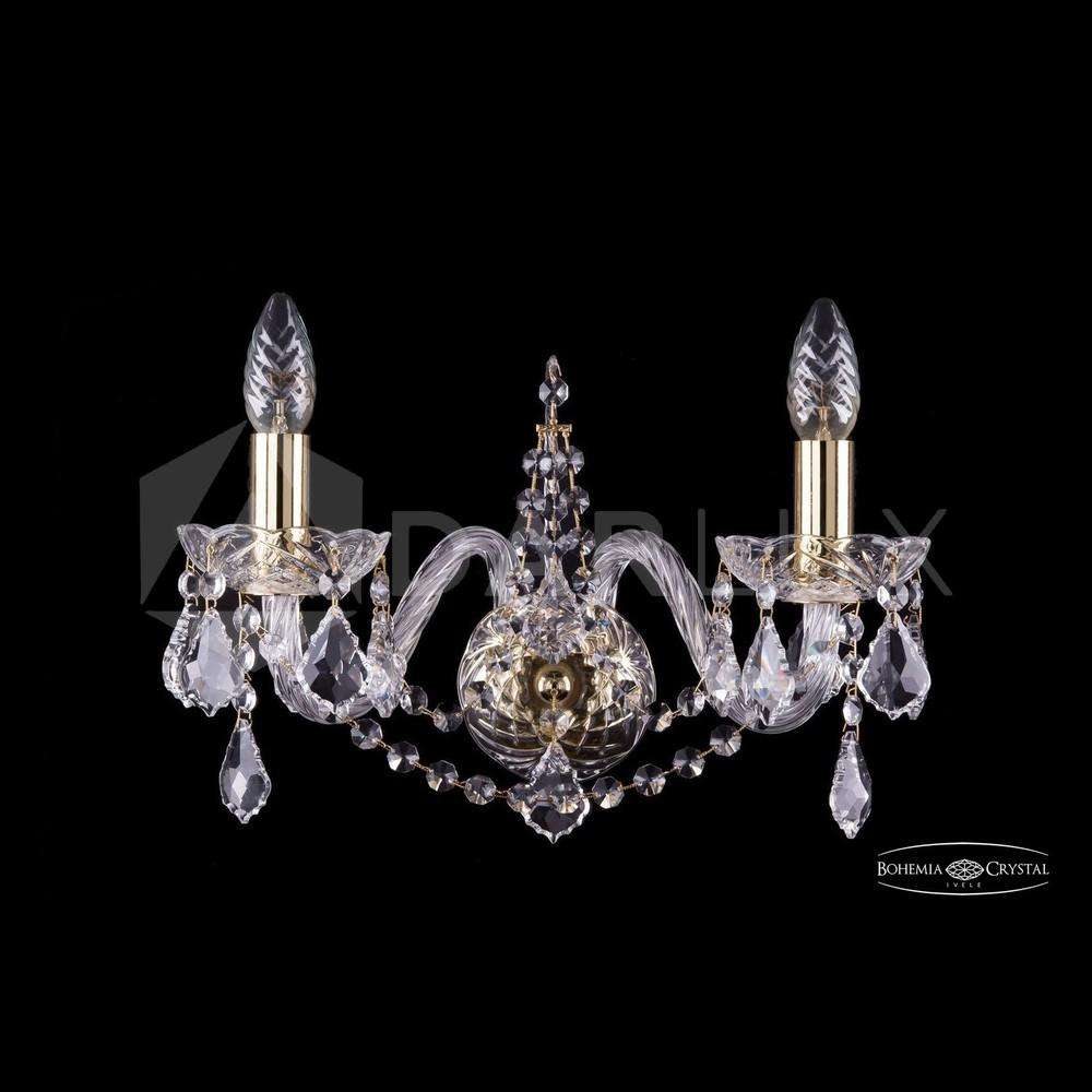 Бра хрустальные 1411B/2/160 G Leafs Bohemia Ivele Crystal