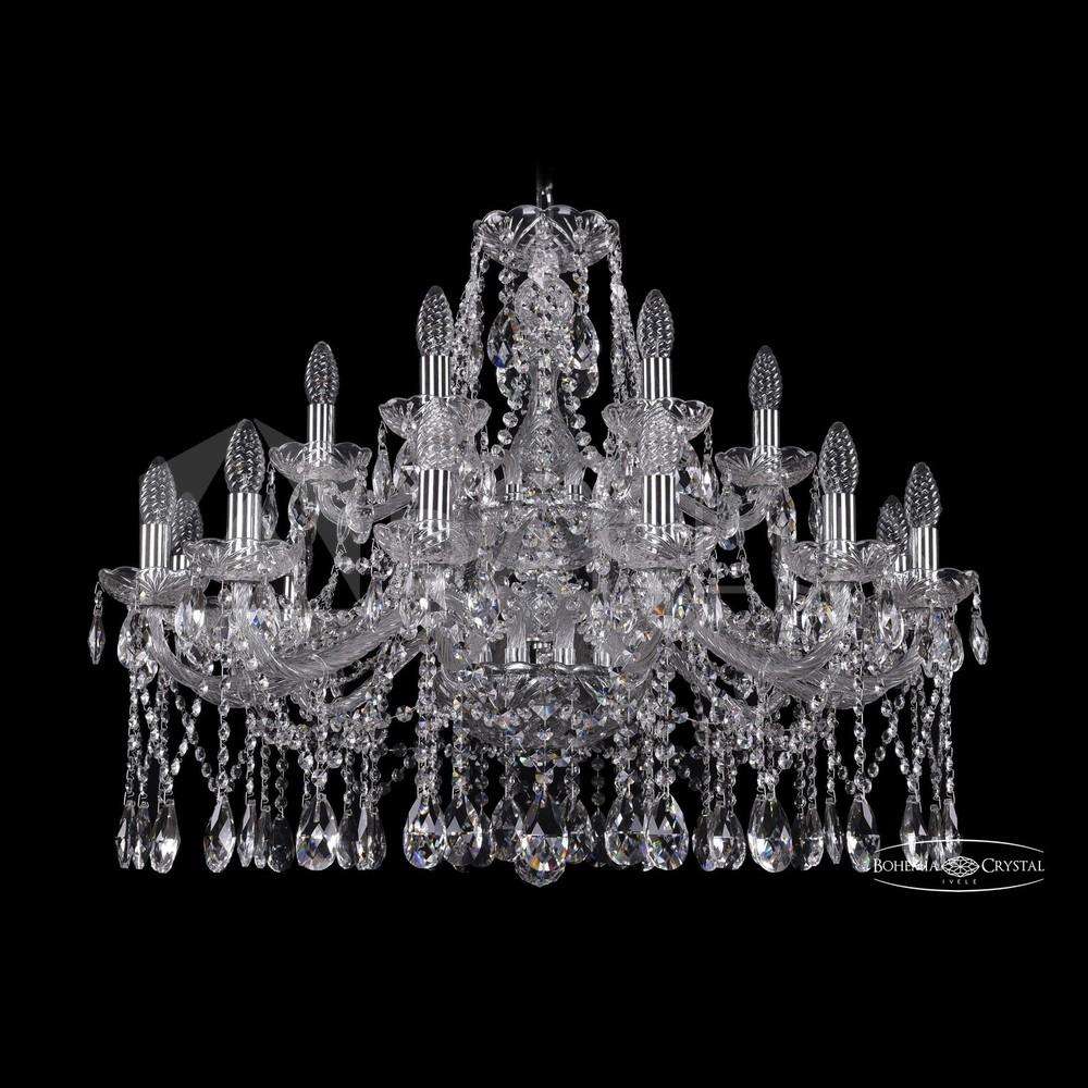 Люстра хрустальная 1413/12+6/300/2d Ni Bohemia Ivele Crystal