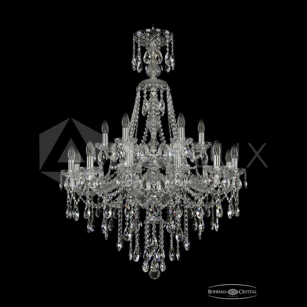Люстра хрустальная 1415/12+6/300/XL-114/2d Ni Bohemia Ivele Crystal