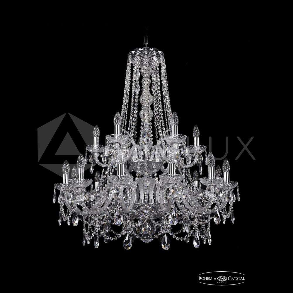 Люстра хрустальная 1411/12+6/300/h-93/2d Ni Bohemia Ivele Crystal
