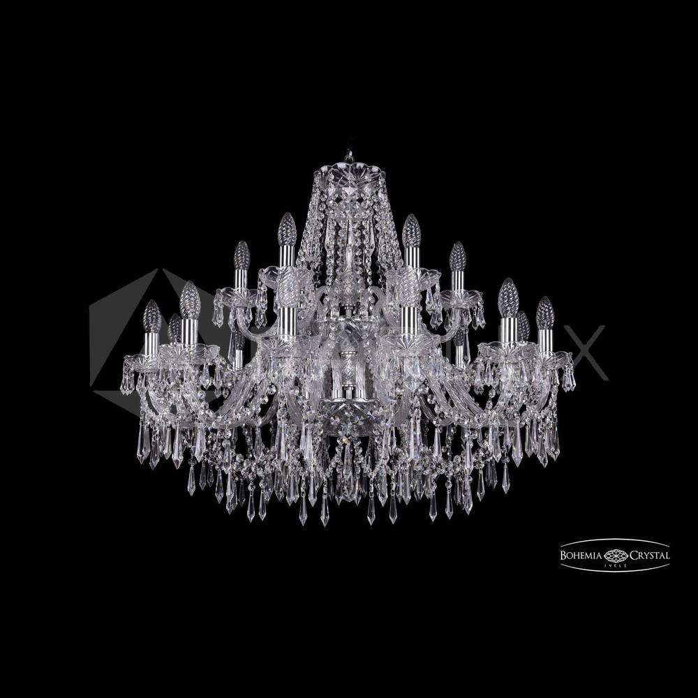 Люстра хрустальная 1403/12+6/300/2d Ni Bohemia Ivele Crystal