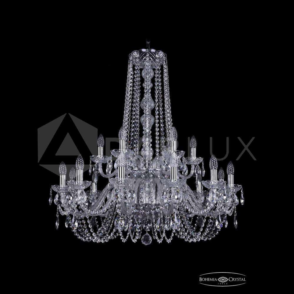 Люстра хрустальная 1402/12+6/300/h-91/2d Ni Bohemia Ivele Crystal