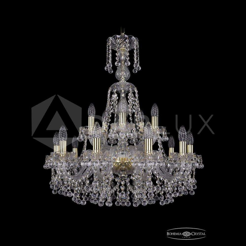 Люстра хрустальная 1409/10+5/240/XL-77 G Bohemia Ivele Crystal