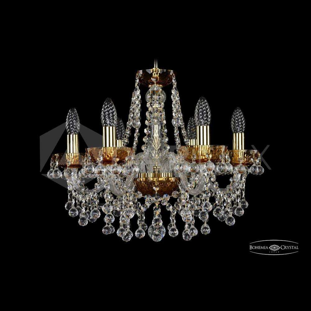 Люстра хрустальная 2409/6/160 G Amber/1C Bohemia Ivele Crystal