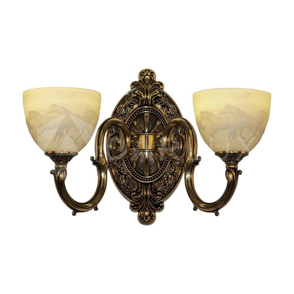 Бра бронзовые 7203B12P/2/210 GB P1 U Horse Bohemia Ivele Crystal