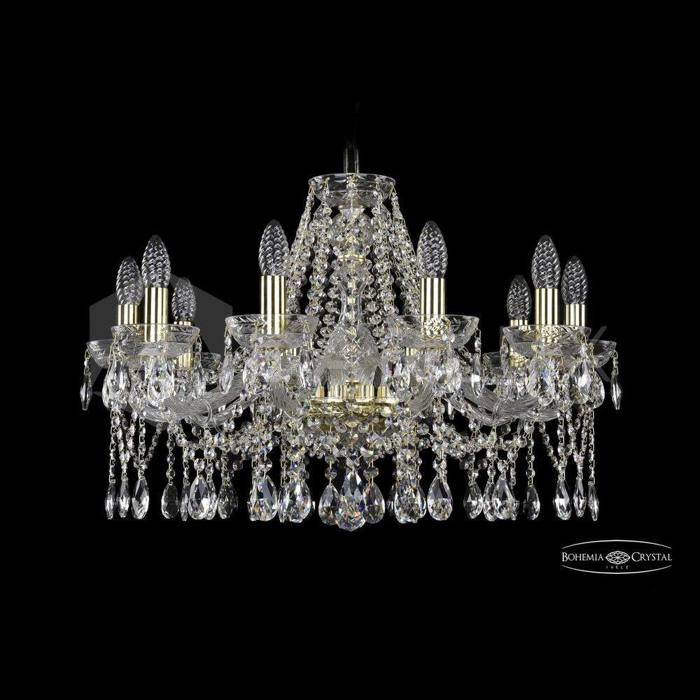 Люстра хрустальная 2413/10/220 G Clear/1B Bohemia Ivele Crystal